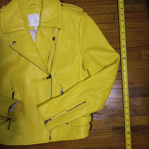 Joie Yellow Leather Biker Jacket - Picture 3 of 6